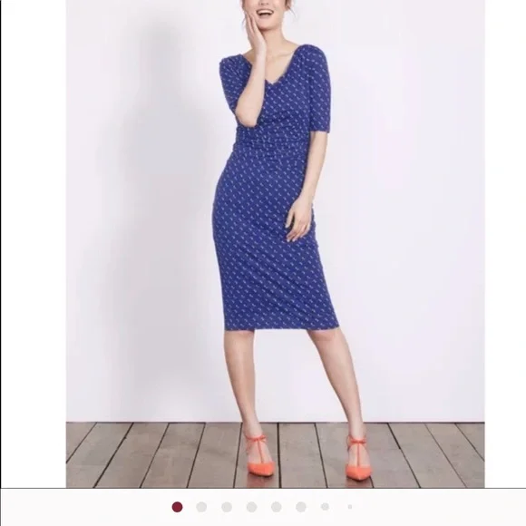 blue lace cami dress Amber Pleat Jersey Midi Dress-Navy, Meadow Scatter main image 1
